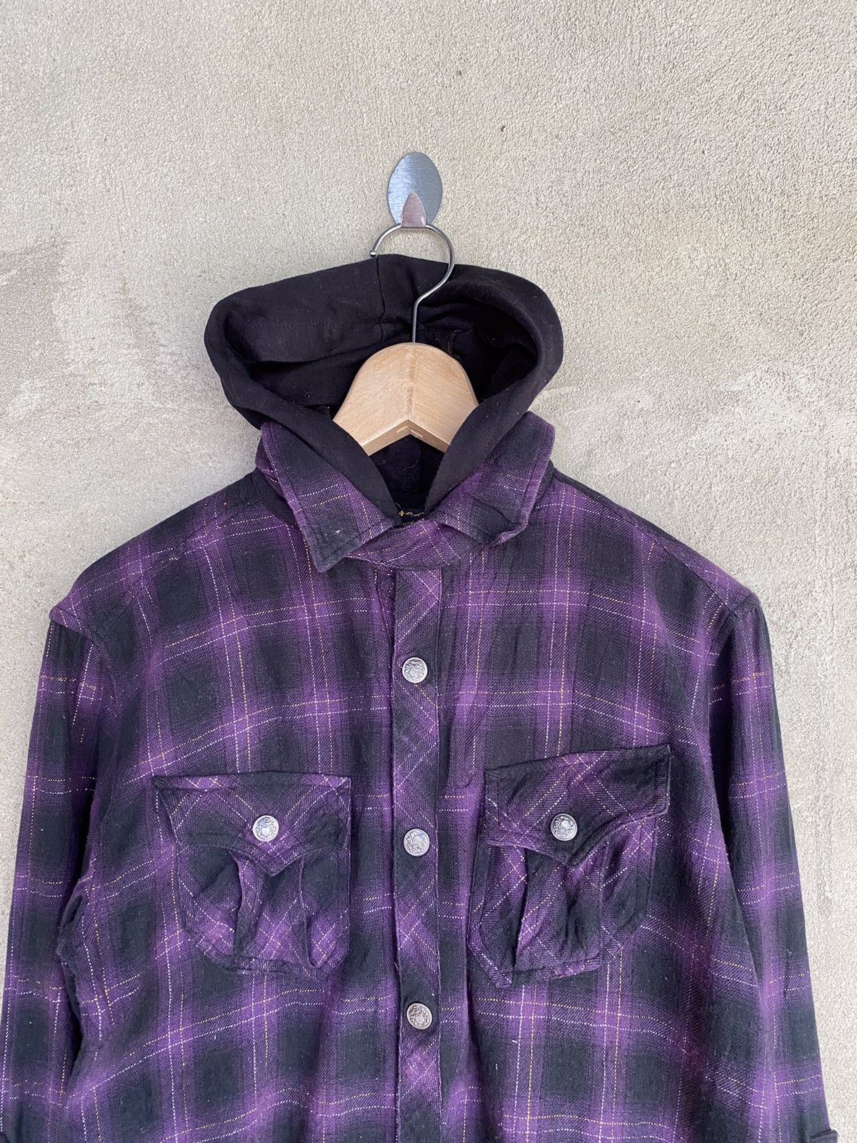Flannel Japanese Brand Multipocket Shining Hoodie Flannel Shirt Size US S / EU 44-46 / 1 - 3 Thumbnail