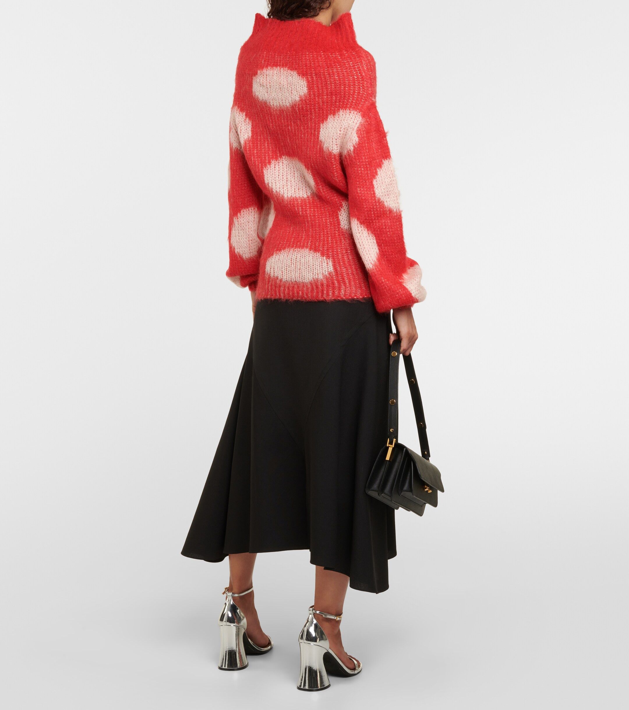 Marni o1w1db10824 Polka Dots Wool-blend Sweater in Red White Size L / US 10 / IT 46 - 3 Thumbnail