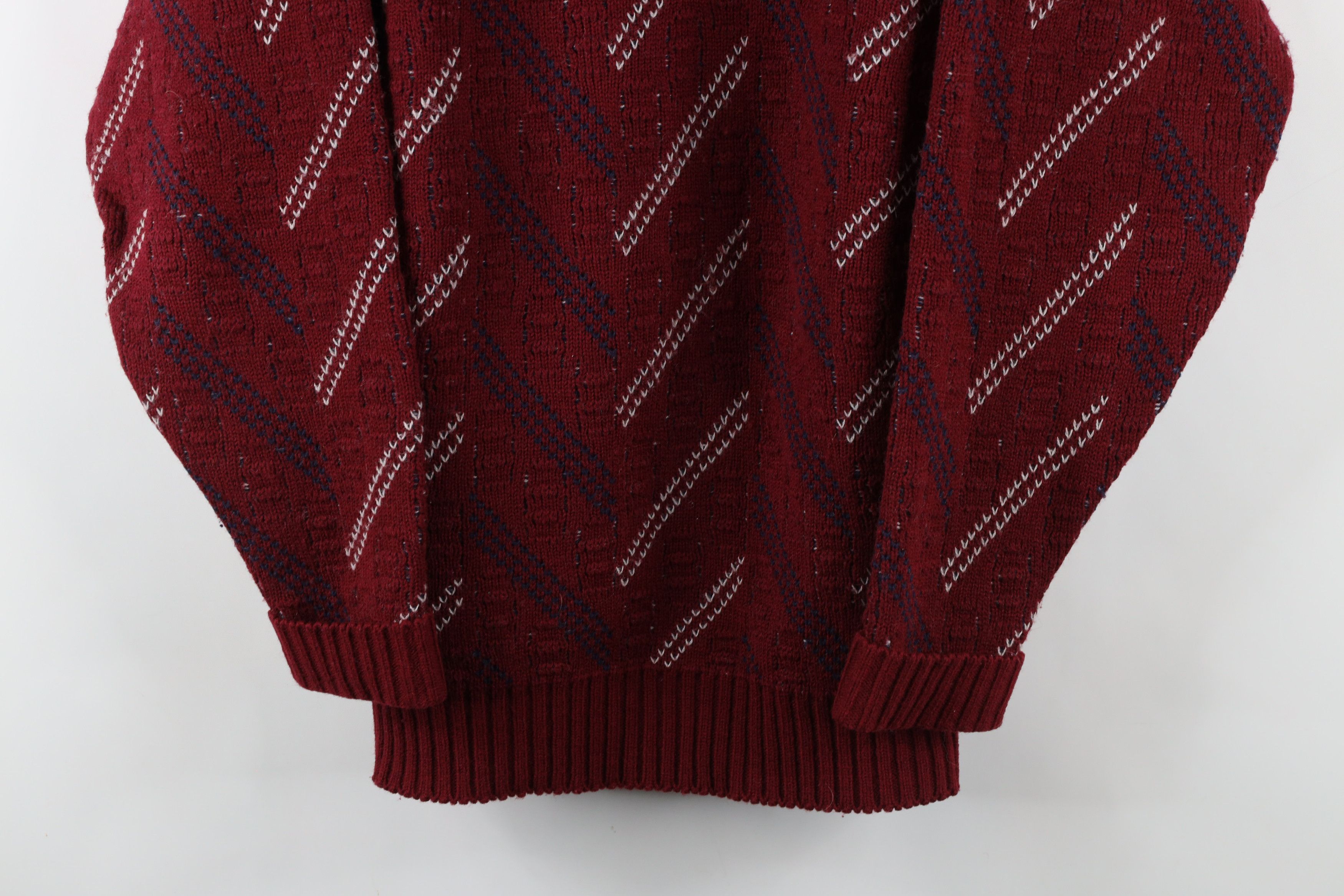 Vintage Vintage 90s Coogi Style Geometric Thick Knit Sweater USA Size US L / EU 52-54 / 3 - 3 Thumbnail