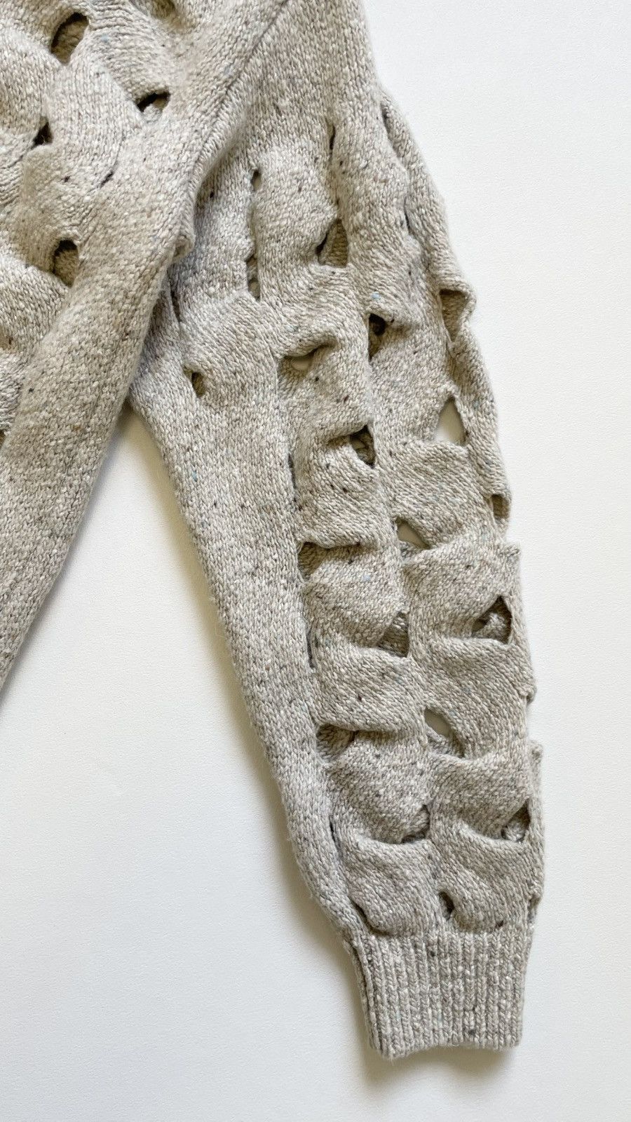 Issey Miyake Cream Cut Out Wool ‘Nest Knit’ Size US M / EU 48-50 / 2 - 8 Thumbnail