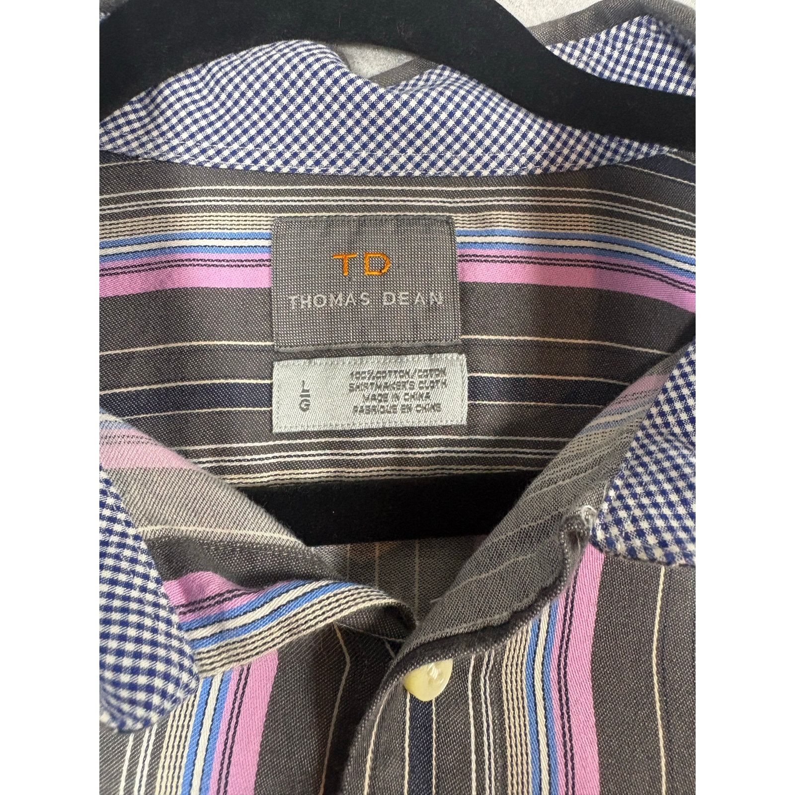 Thomas Dean Thomas Dean Button Down Shirt Mens Large Striped #0504 Size US L / EU 52-54 / 3 - 2 Thumbnail