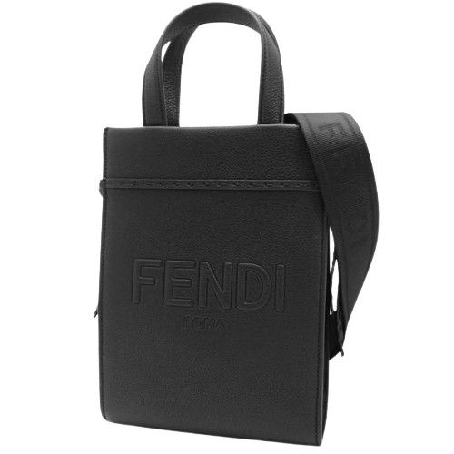 Fendi Small Handbag 2way Shoulder Mini Bag Leather Black