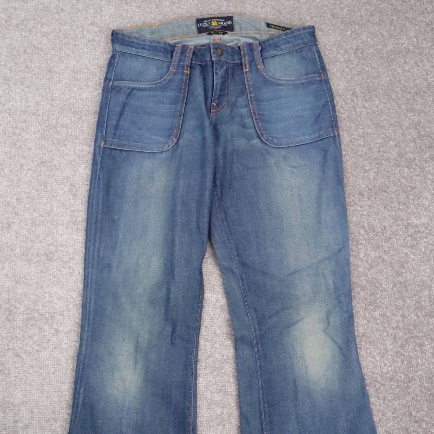 Lucky Brand Women's Lucky Brand Charlie Flare Jeans 8 29 Low Rise Blue Denim Abbey Trouser Size 29" - 7 Thumbnail