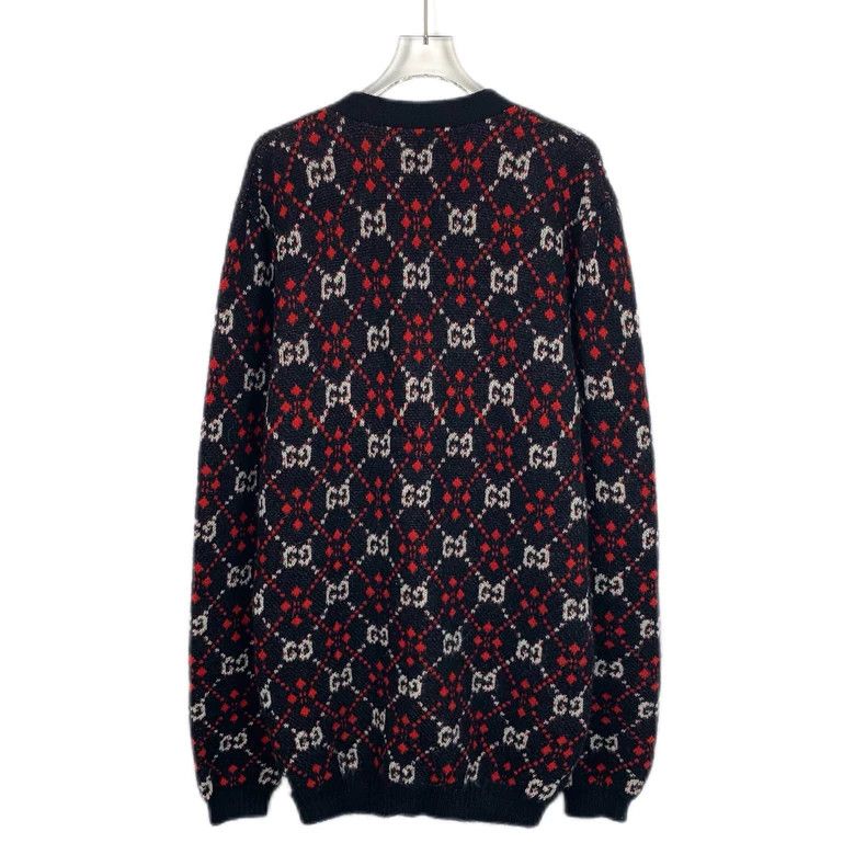 GucciBlack and red color block logo jacquard full print alp