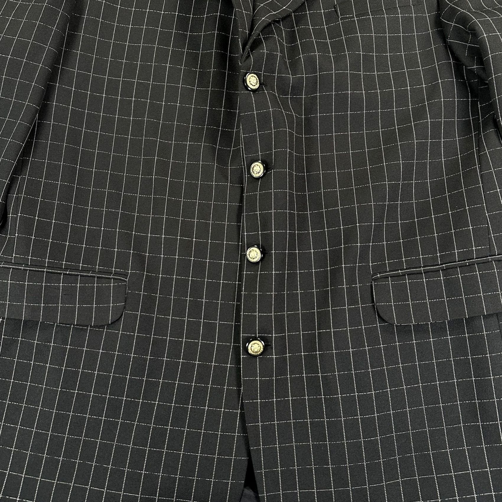 Vintage VINTAGE Falcone Suit Blazer Pants 2 Piece Mens 44 Long Black Windowpane Check USA Size 44R - 4 Thumbnail