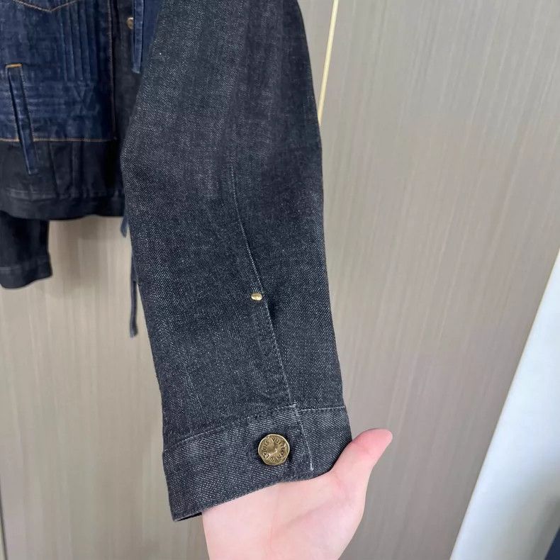 Louis Vuitton Embossed Logo Ribbon Denim Jacket