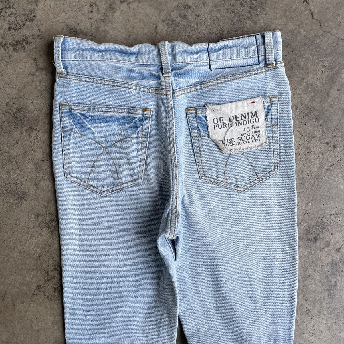 Japanese Brand 🔥🇯🇵Cube Sugar Pure Indigo Ripped Distress Denim Jeans Size US 28 / EU 44 - 5 Thumbnail