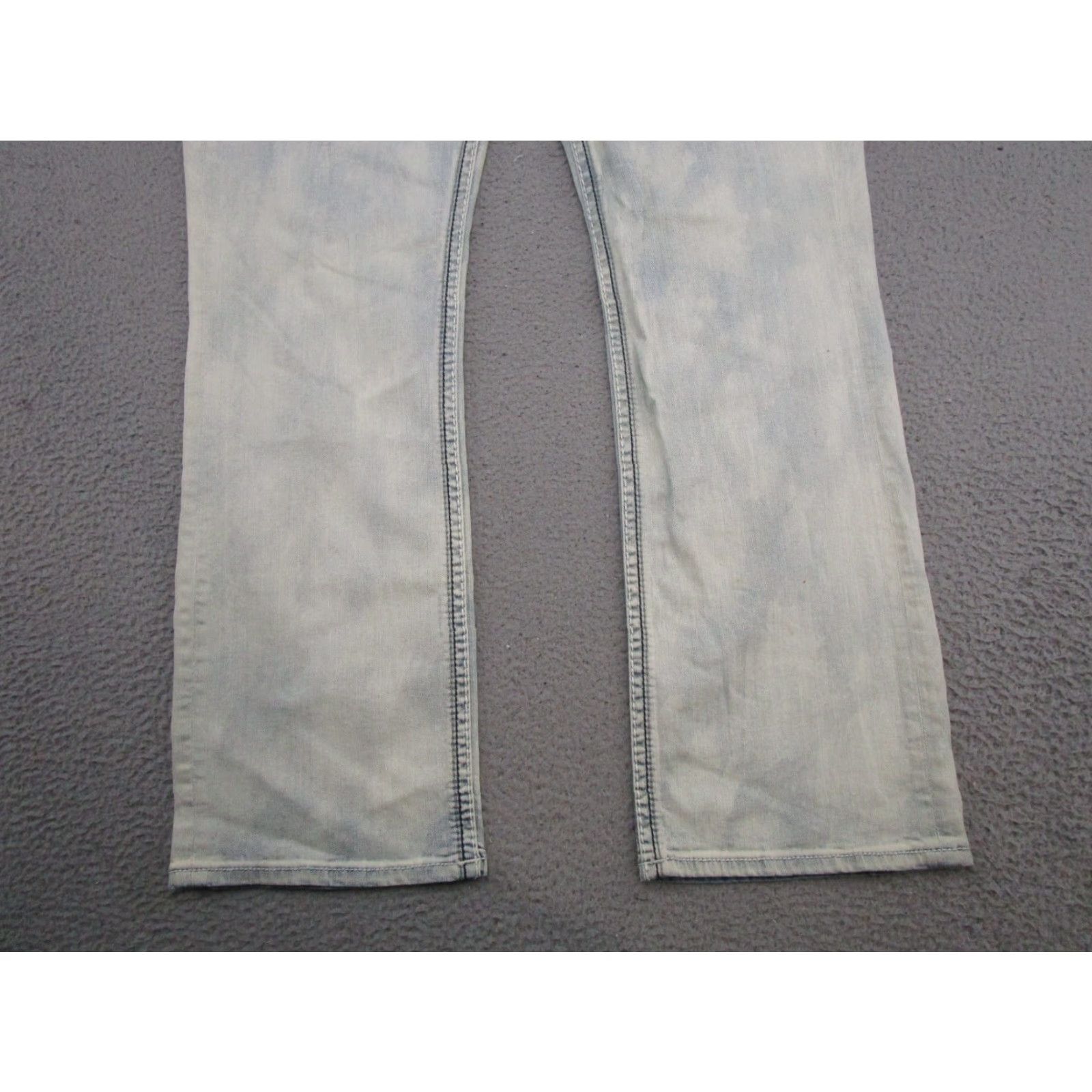 Vintage Rock Revival AJ Straight Leg Jeans 42x33 Denim 2 Tone Blue Men’s Regular Fit 5-Pocket Logo Embroidered Denim Jeans Rock Revival Men Size US 42 / EU 58 - 2 Thumbnail