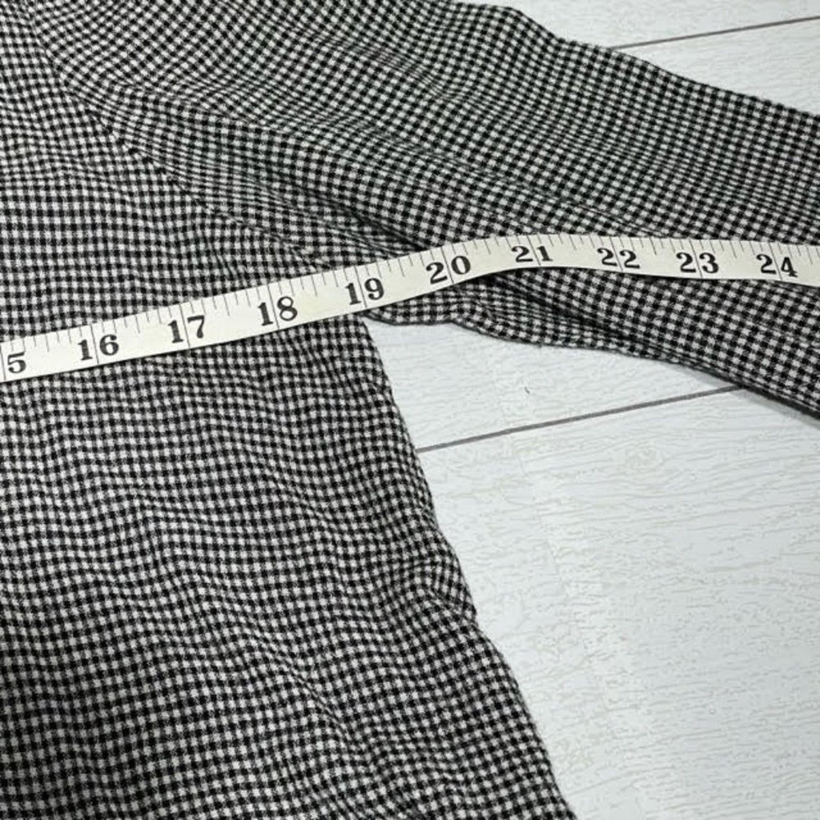 Zara Zara Woman Black White Scoop Neck Gingham Peplum Blouse Sz M Size M / US 6-8 / IT 42-44 - 8 Thumbnail