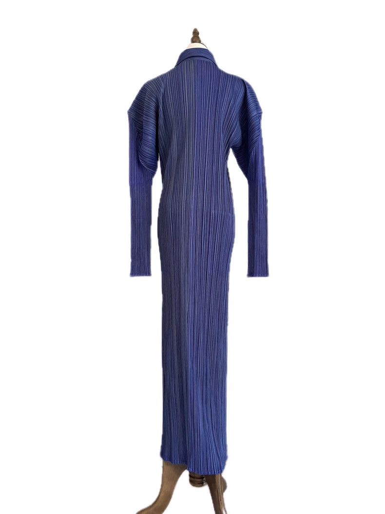Issey Miyake Issey Miyake size:3 Blue pleated long dress Size XS / US 0-2 / IT 36-38 - 4 Thumbnail