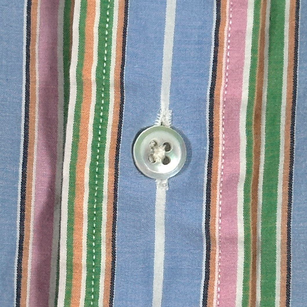 Polo Ralph Lauren VINTAGE Polo Ralph Lauren Shirt Adult 2XL Blue Pastel Rainbow Striped Preppy 90s Mens Size US XXL / EU 58 / 5 - 6 Thumbnail