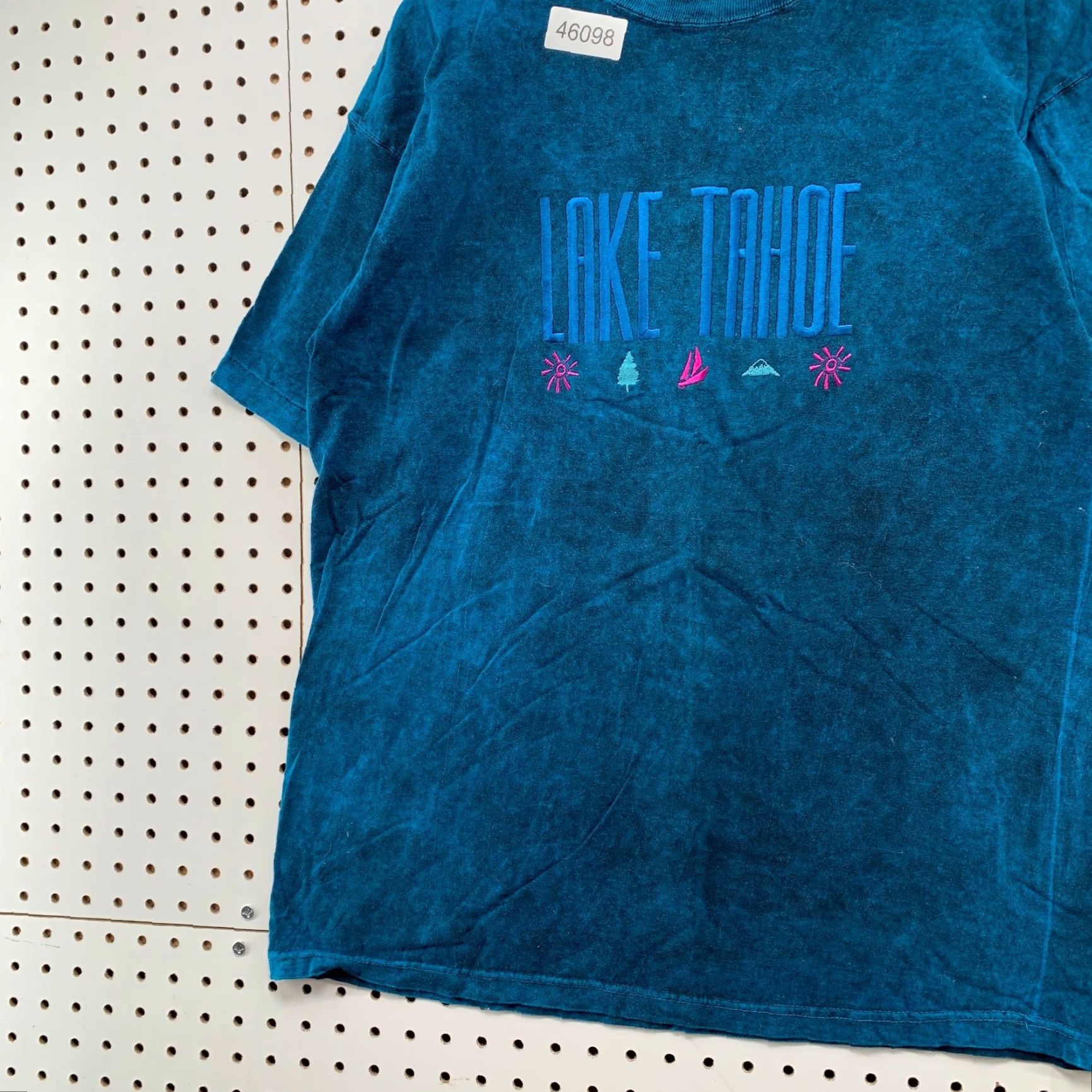 Vintage VINTAGE Lake Tahoe Shirt Mens Large Blue Acid Was Single Stitch Embroidered 90s 1990s T-Shirt Size US L / EU 52-54 / 3 - 5 Thumbnail