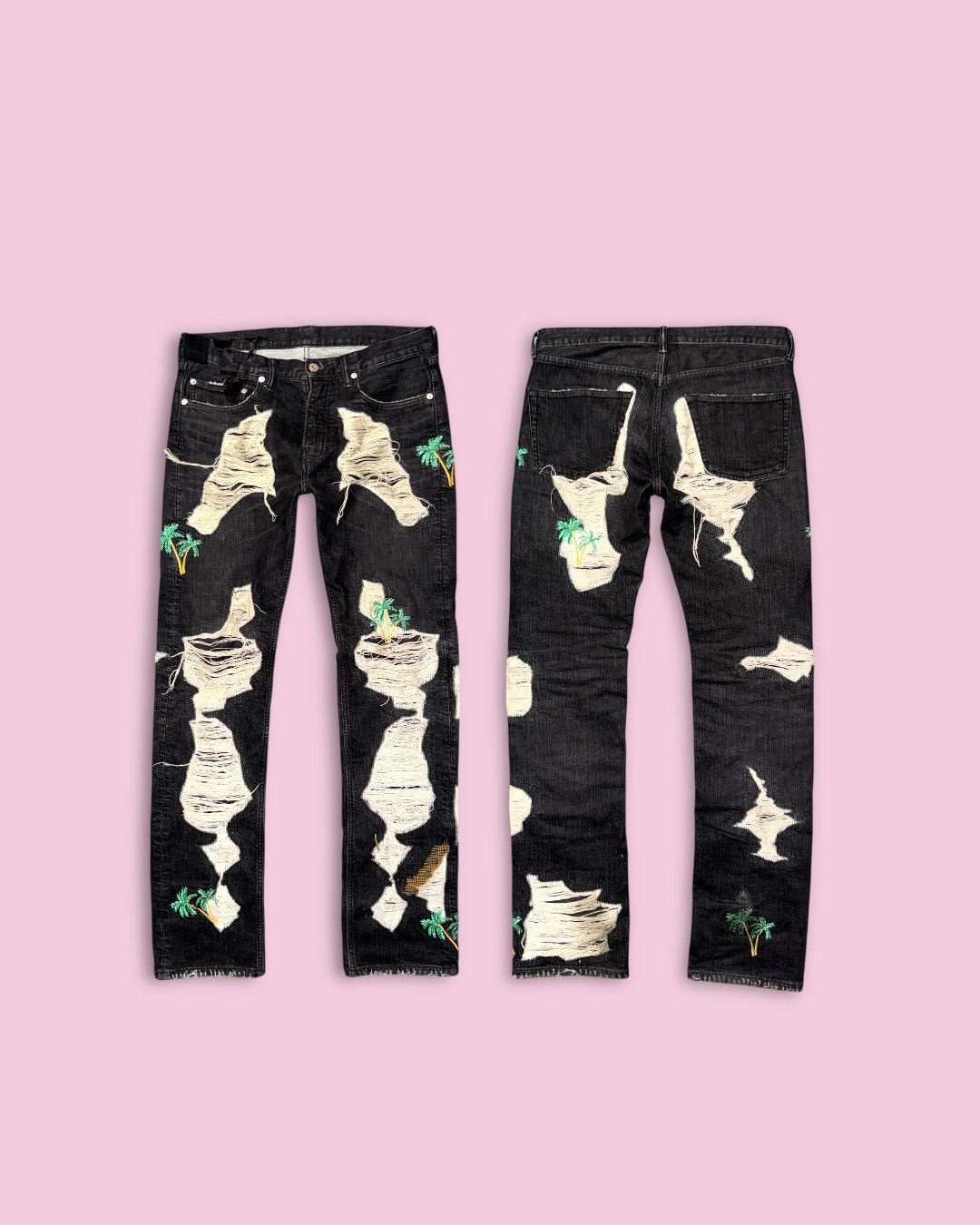 Vlone vlone black palm denim Size US 32 / EU 48 - 2 Thumbnail