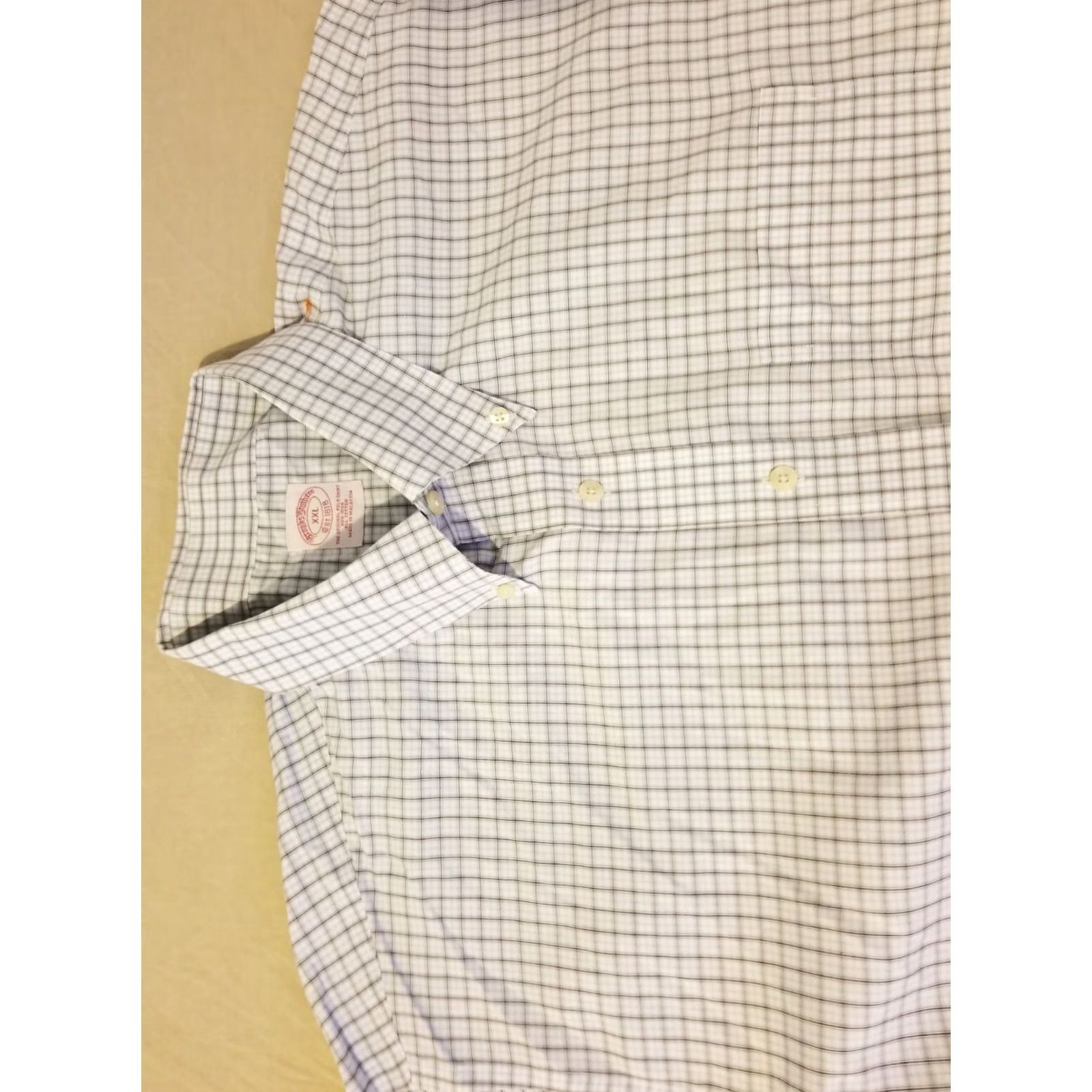 Brooks Brothers Mens Brooks Brothers Dress Shirt Button 2XL XXL White Cotton Size 48R - 2 Thumbnail