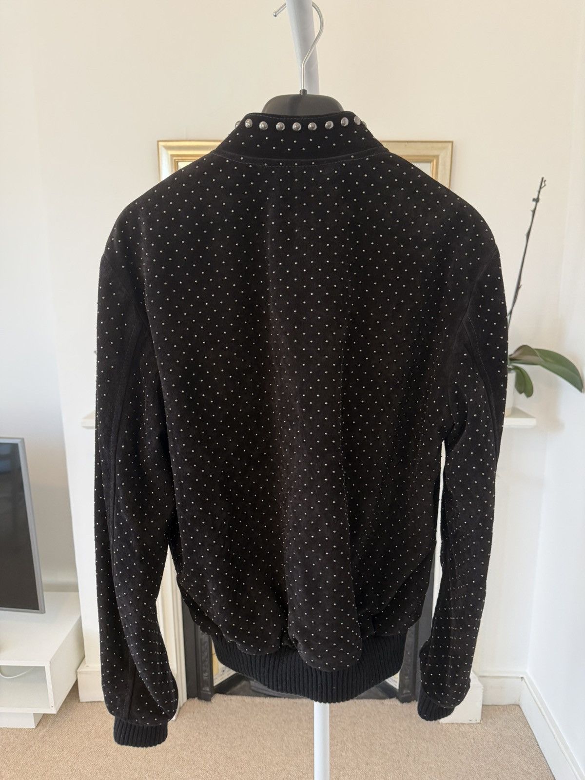 Saint Laurent Paris Saint Laurent Calf Leather Suede Studded Bomber Jacket Size US S / EU 44-46 / 1 - 4 Thumbnail