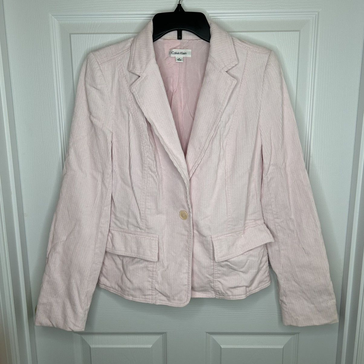 Calvin Klein Calvin Klein Light Pink Corduroy Jacket Blazer Size 6 Size M / US 6-8 / IT 42-44 - 1 Thumbnail