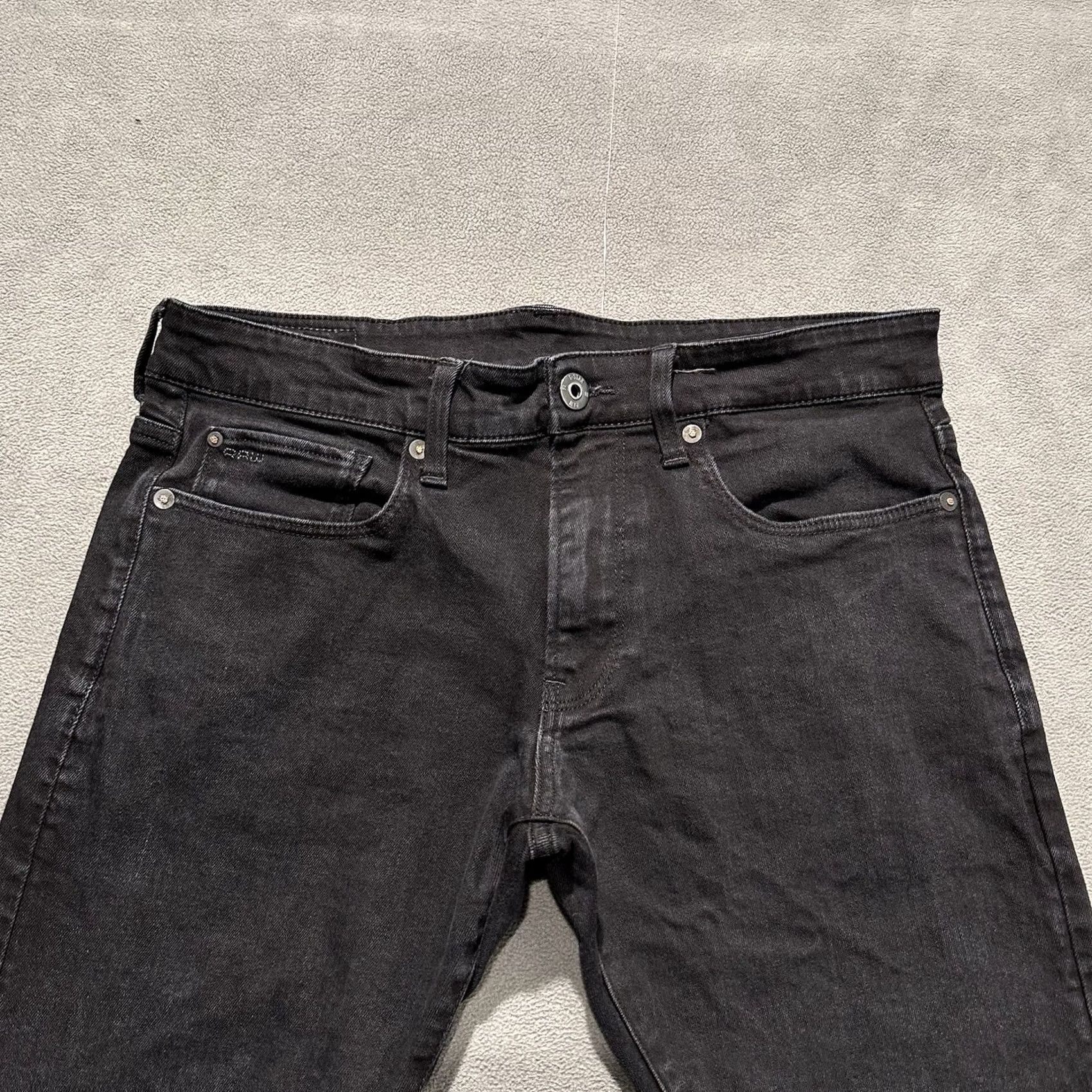 G-Star VINTAGE G-Star Jeans Mens 33x32 Faded Black 3301 Skinny Size US 33 - 3 Thumbnail