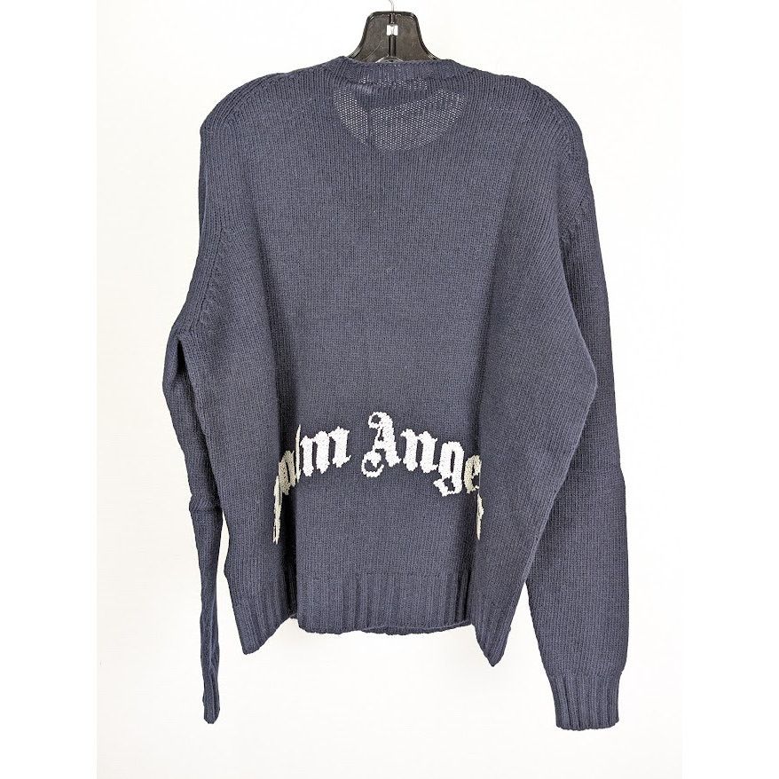 Palm Angels o1rshd1 Rec Logo Sweater in Navy blue/White Size US S / EU 44-46 / 1 - 1 Thumbnail