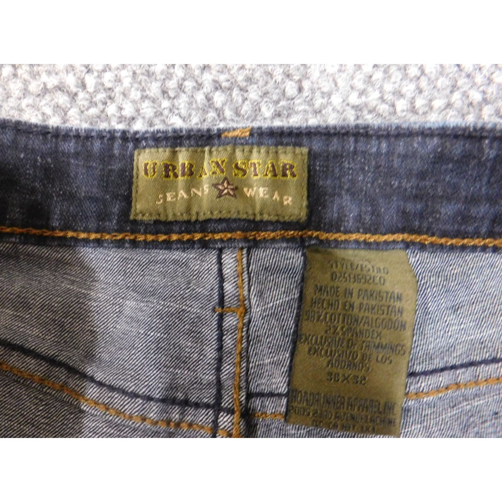 Vintage Urban Star Jeans 38x32 Jeans Mens Blue Dark Denim Retro Straight Star Distressed Pockets Zipper Regular Inseam 32"} Size US 38 / EU 54 - 3 Thumbnail