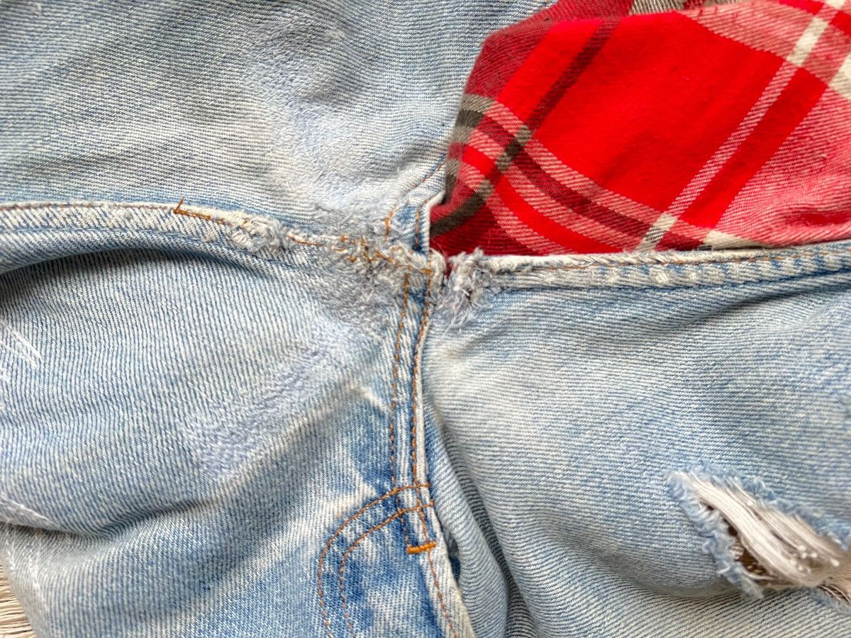 Seditionaries 🔥Japanese Brand Patchwork Ripped Checkered Plaid Denim Jeans Size US 31 - 9 Thumbnail
