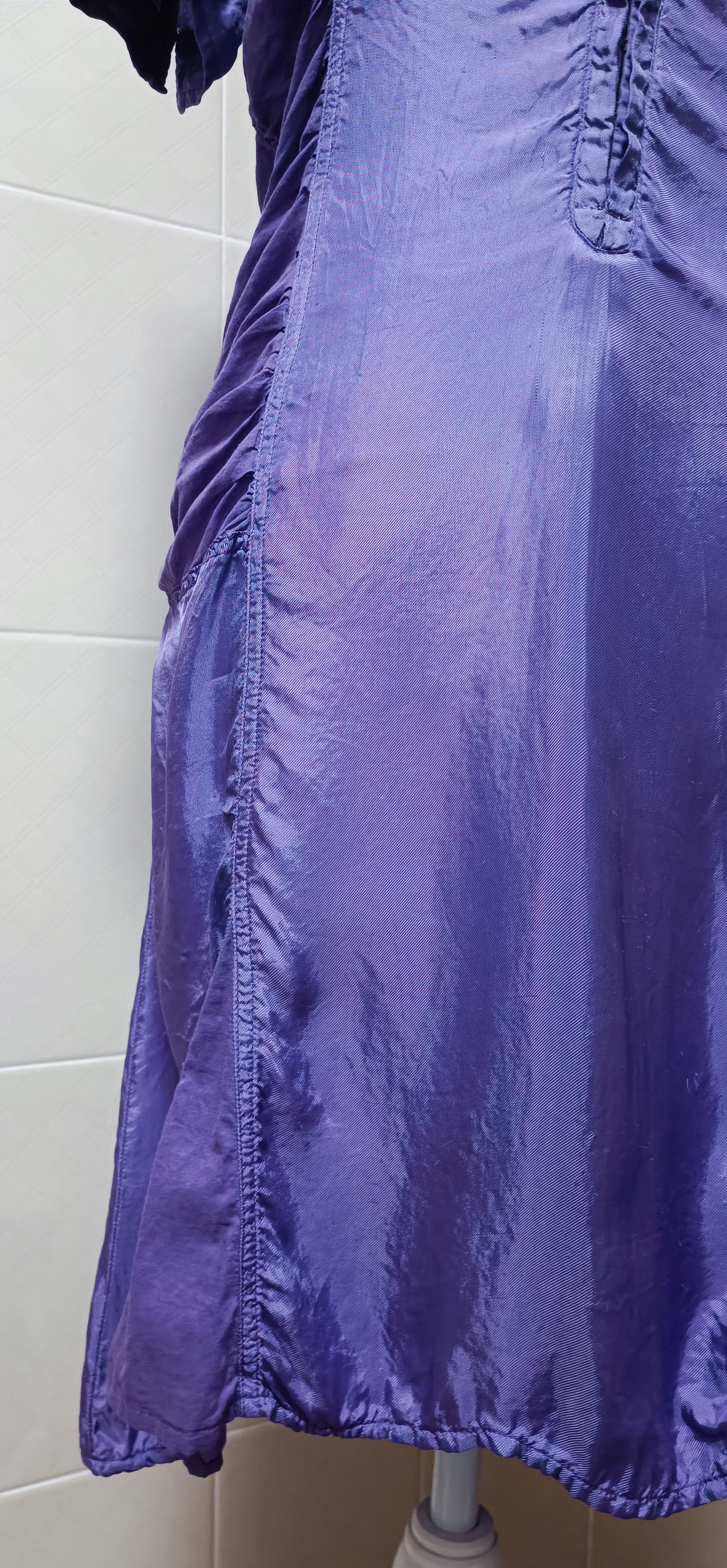 Jean Paul Gaultier Purple satin dress, with draped material Size M / US 6-8 / IT 42-44 - 7 Thumbnail