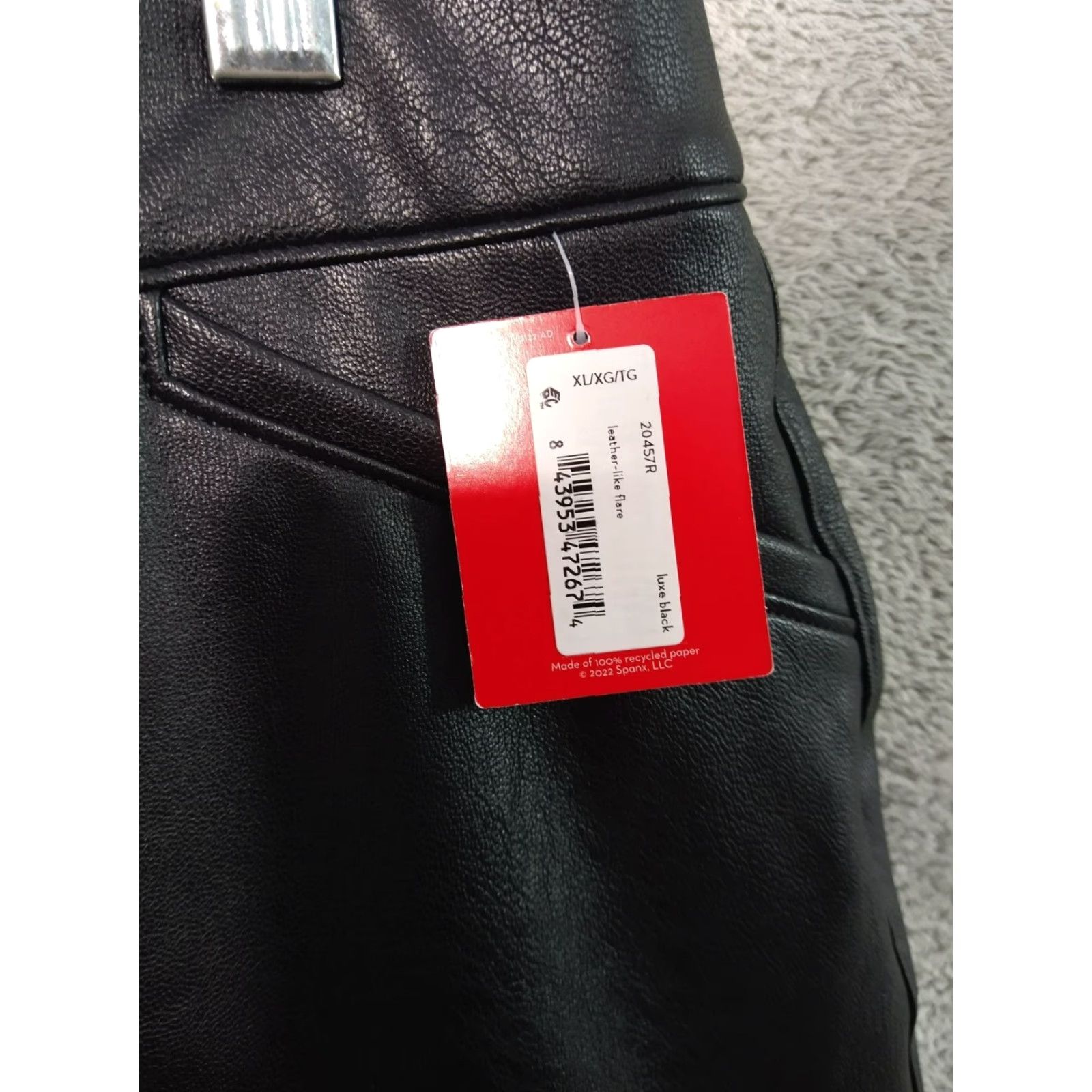Spanx Spanx Pants Women XL Luxe Black Leather Like Flare High Rise Pull On Stretch Size 40" / US 18 - 3 Thumbnail