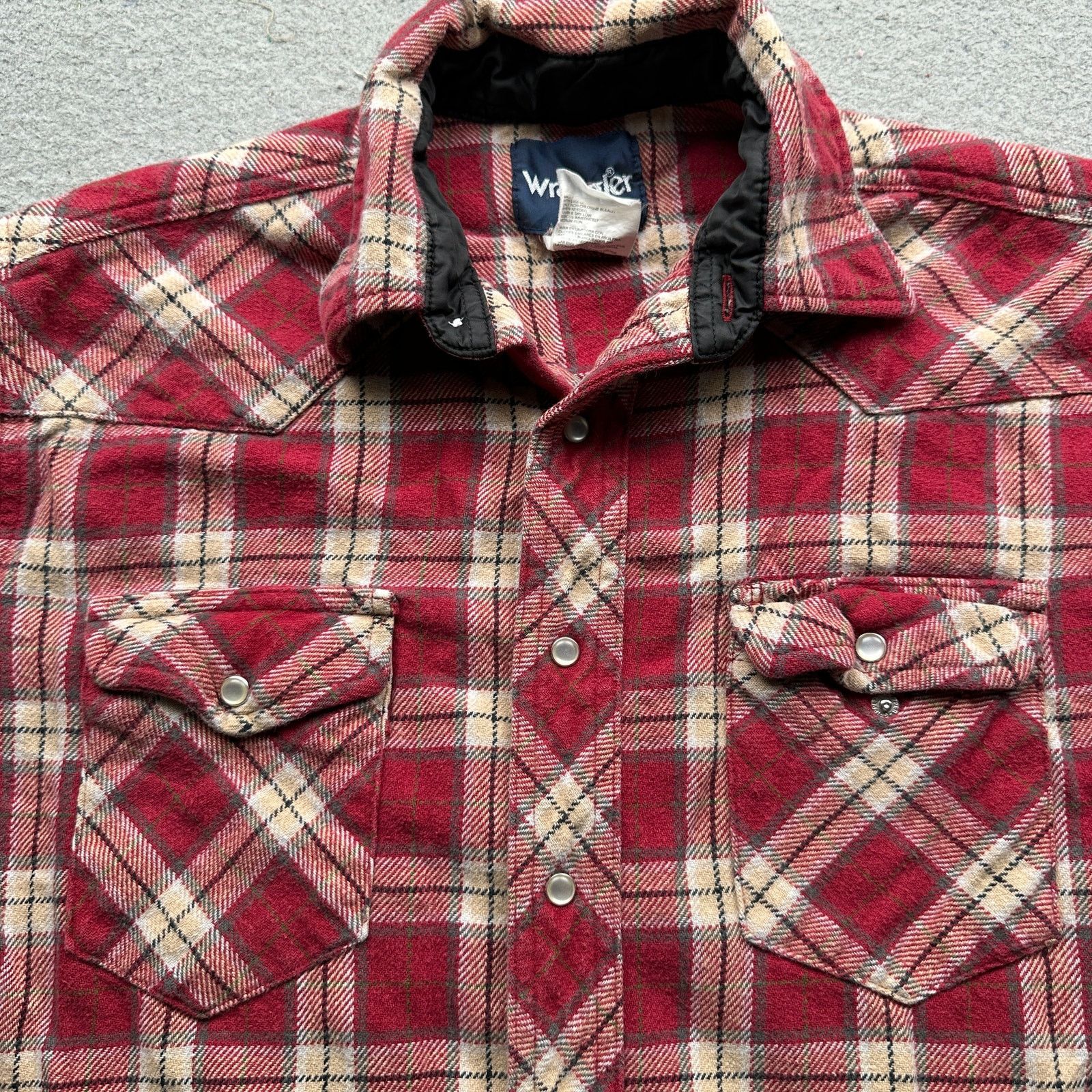 Wrangler Wrangler Flannel Red Plaid Pearl Snap Shirt Mens Medium Size US M / EU 48-50 / 2 - 7 Thumbnail