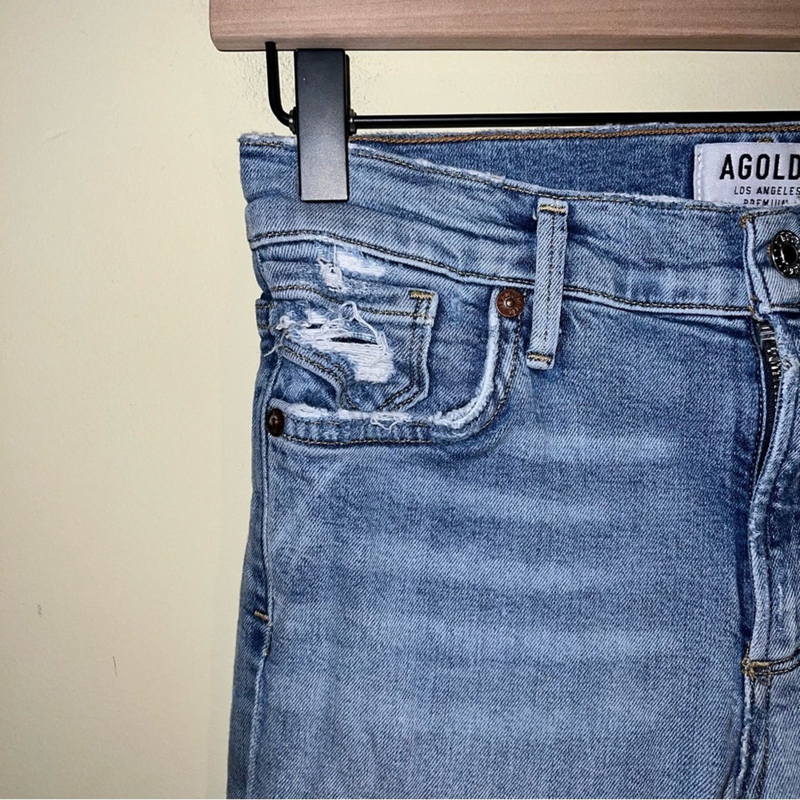 Agolde AGOLDE Sophie distressed light wash skinny jeans 25 Size 27" / US 4 / IT 40 - 5 Thumbnail