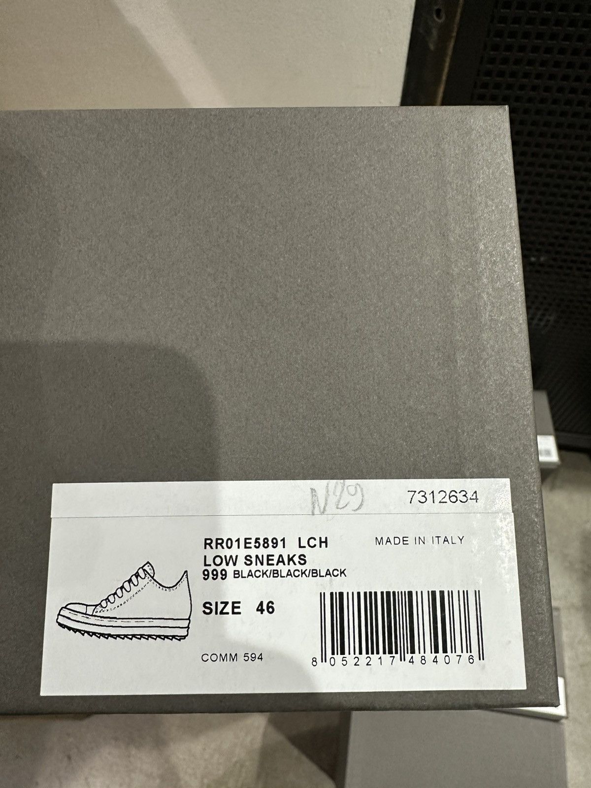 Rick Owens RICK OWENS - Low Sneaks Black Black Size US 13 / EU 46 - 8 Thumbnail