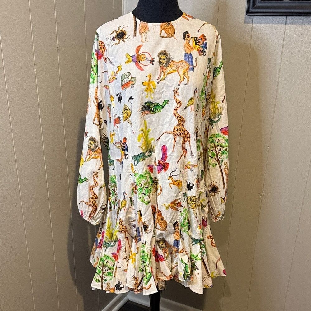 RHODE RHODE Women’s Medium Colorful Animal Print Long Sleeve Plea Size M / US 6-8 / IT 42-44 - 1 Thumbnail