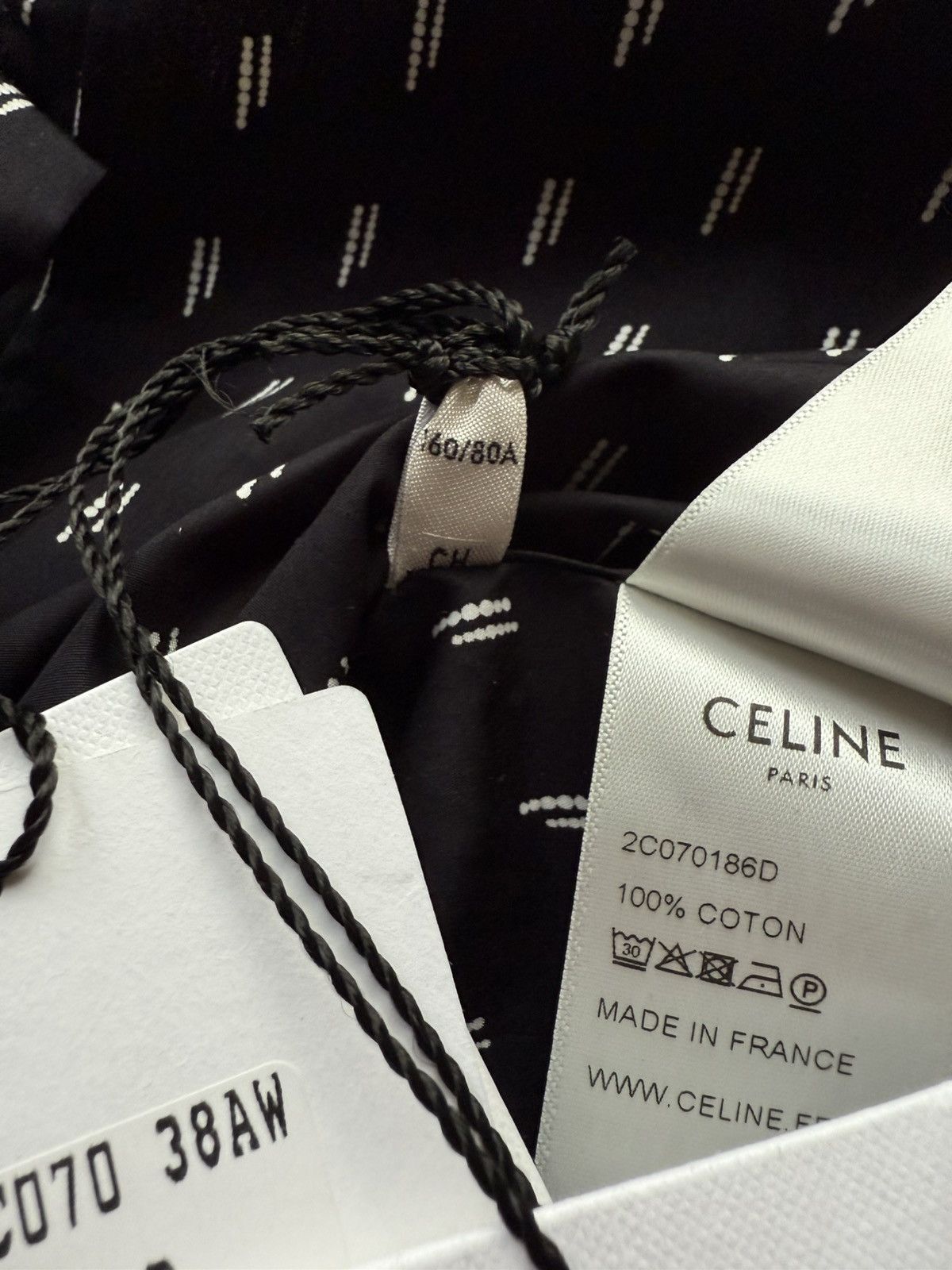 Celine SS19 Celine stand up collar black shirt Hedi Slimane 37 BNWT Size US S / EU 44-46 / 1 - 20 Thumbnail