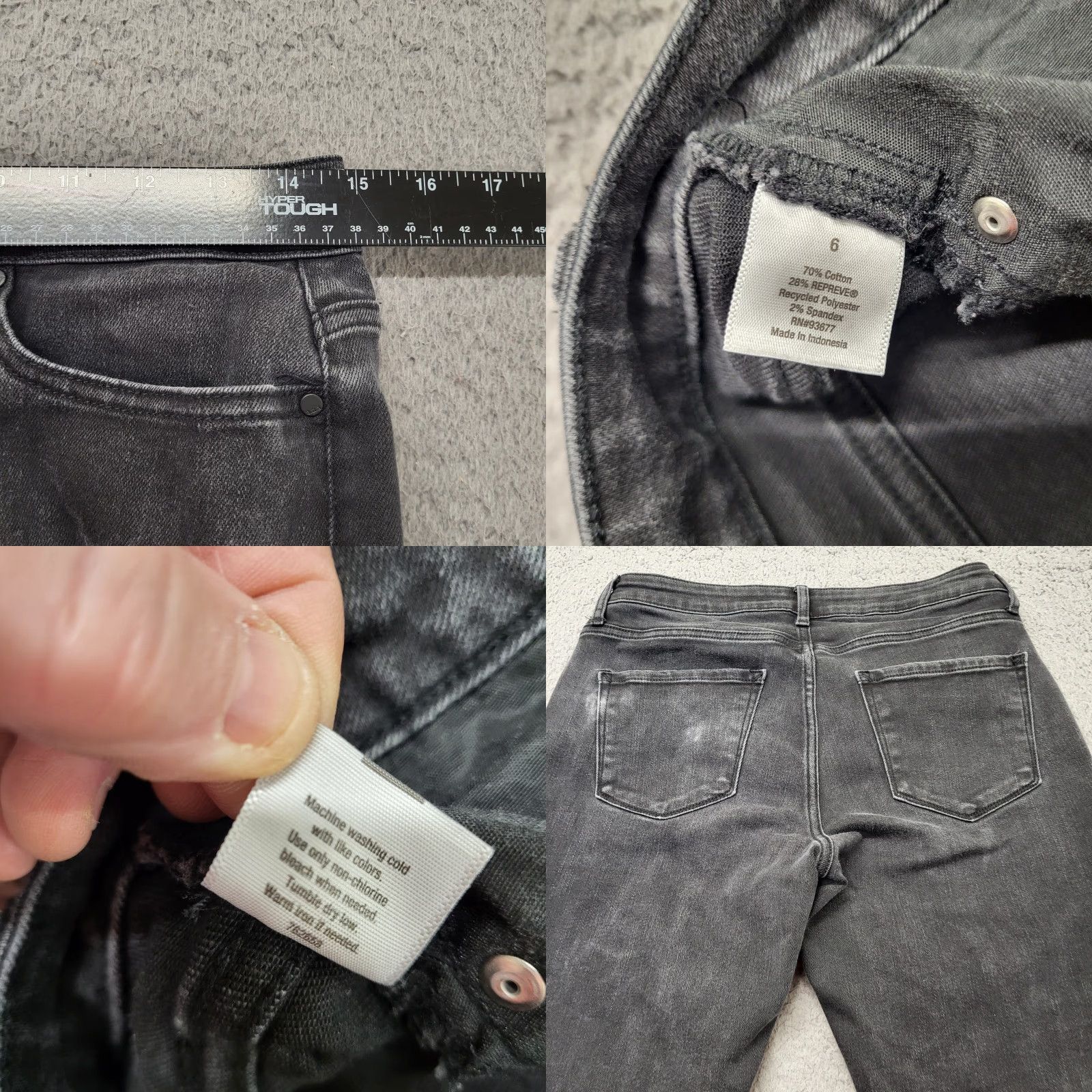 Denime A.N.A. JEANS A NEW APPROACH WOMENS SIZE 6 BLACK MED RISE SKINNY DENIM PANTS Size 28" / US 6 / IT 42 - 8 Thumbnail