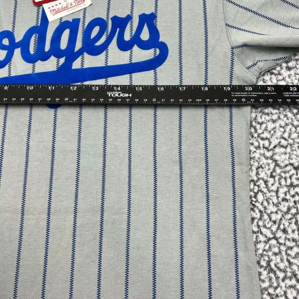 Mitchell & Ness Los Angeles LA Dodgers Shirt Men Large Pinstripes Cotton Size US L / EU 52-54 / 3 - 6 Thumbnail
