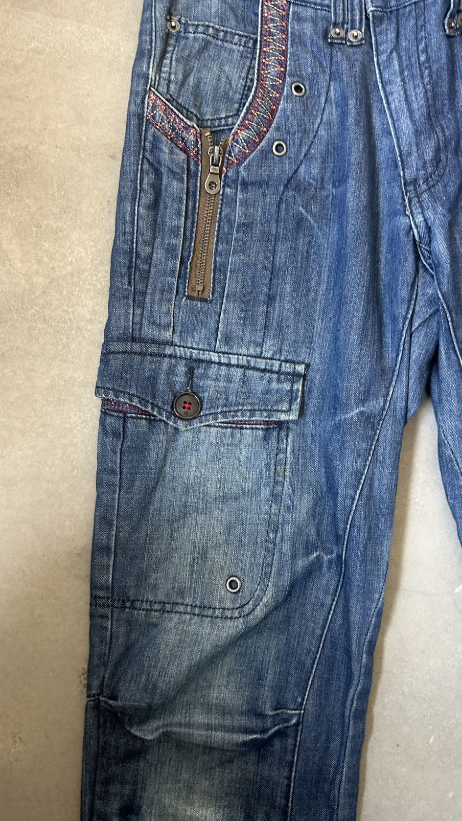 Japanese Brand JAPAN AVANT GARDE CARGO DENIM PANT Size US 31 - 5 Thumbnail