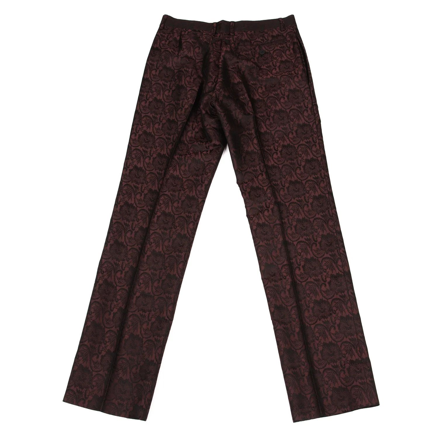 Jean Paul Gaultier Damask Jacquard Tapered Pants in Wine, Size 46 Size US 30 / EU 46 - 7 Thumbnail
