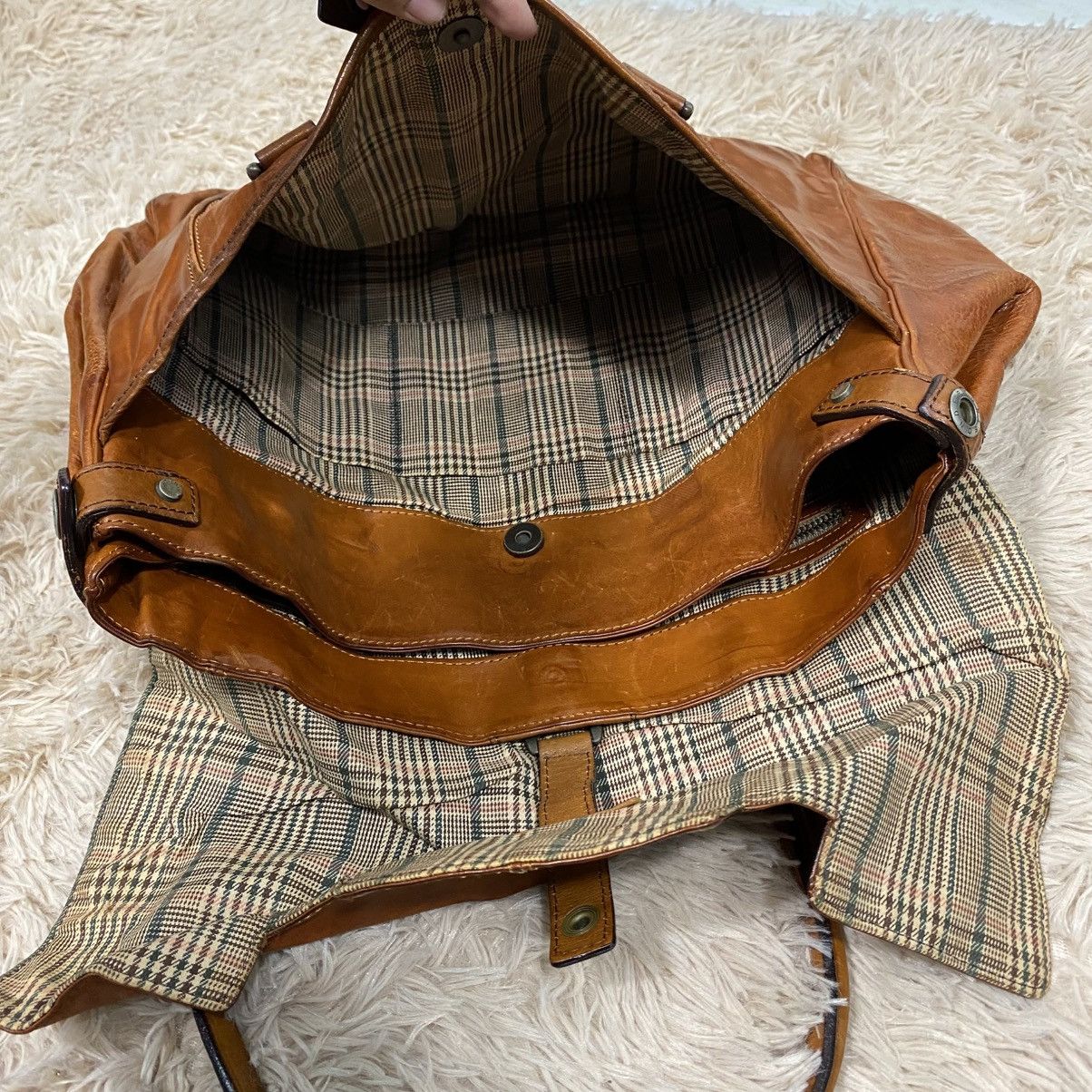 Japanese Brand 📌Vintage Leather Bag Genuine Unison Dept. Size ONE SIZE - 14 Thumbnail