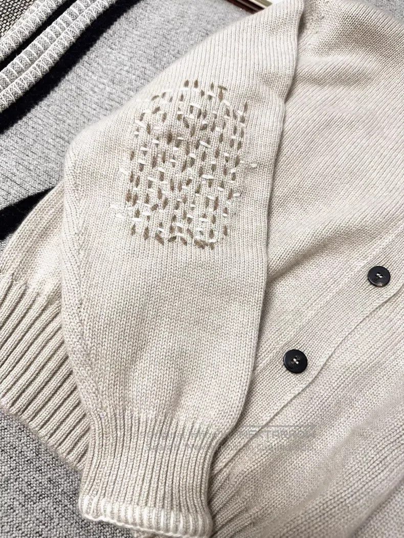 Loro Piana Loro Piana Oatmeal Embroidered Long Sleeve Knit Cardigan Size S / US 4 / IT 40 - 5 Thumbnail