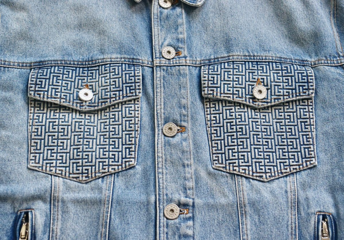 Balmain Balmain 23ss Blue Logo Denim Jacket Size US M / EU 48-50 / 2 - 6 Thumbnail