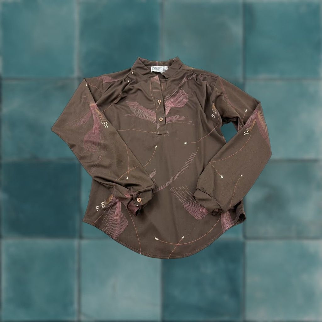 Joe Browns VINTAGE Browns Cricket Lane Blouse Women’s Small Brown Mock Neck S Girls? Size S / US 4 / IT 40 - 1 Thumbnail