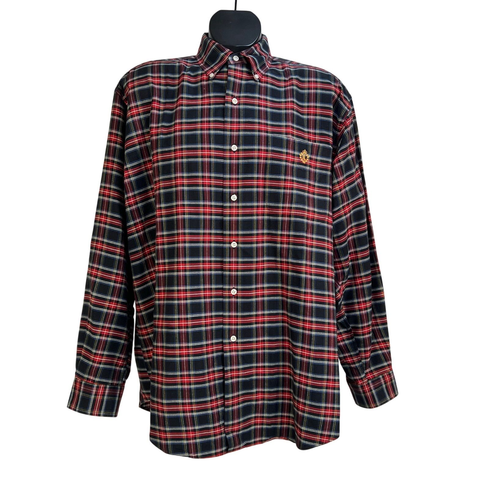Lauren Ralph Lauren × Vintage Lauren Ralph Lauren Black Plaid Button Down Shirt Size US L / EU 52-54 / 3 - 1 Thumbnail