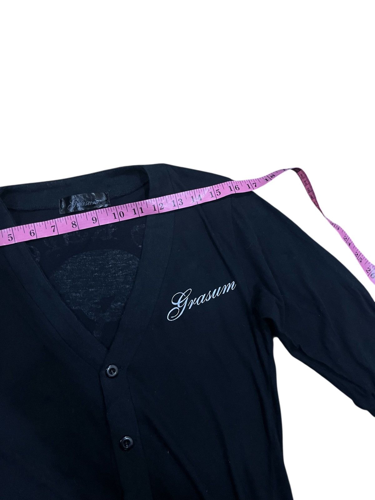 Japanese Brand GRASUM CARDIGAN LONG BUTTON UP PRINT BLACK Size S / US 4 / IT 40 - 15 Thumbnail