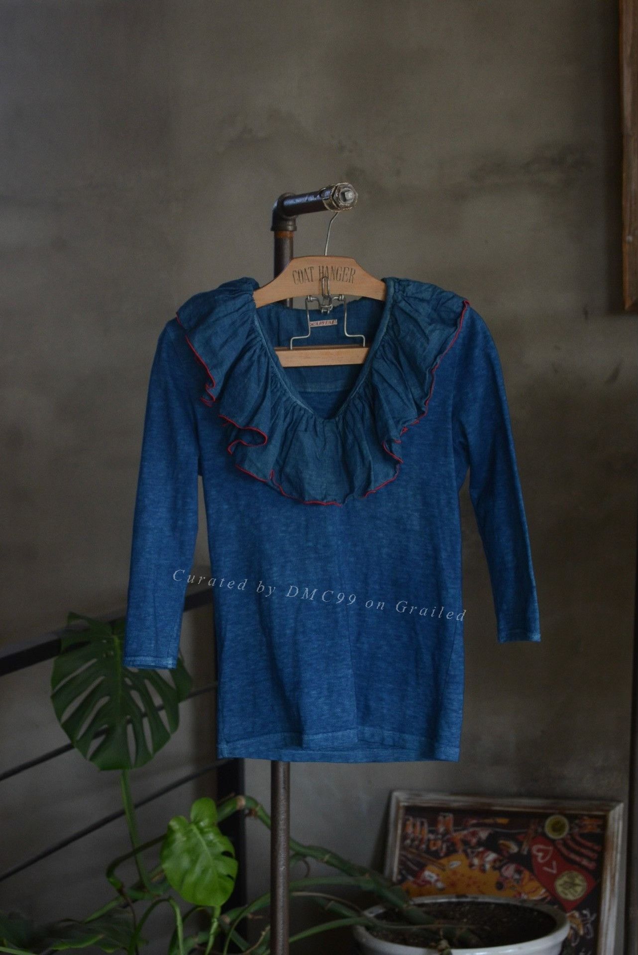 Kapital Kapital Indigo Ruffled Collar 3/4 Sleeve Top Size M / US 6-8 / IT 42-44 - 1 Thumbnail