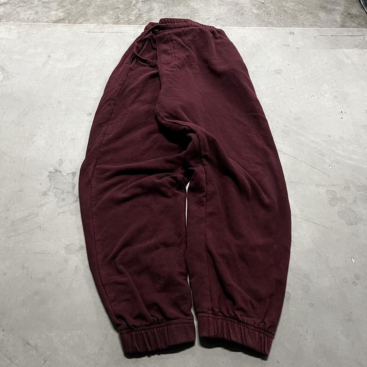 Japanese Brand × Vintage Vintage Y2K Burgundy Loungewear Sweatpants! Size US 38 / EU 54 - 2 Thumbnail