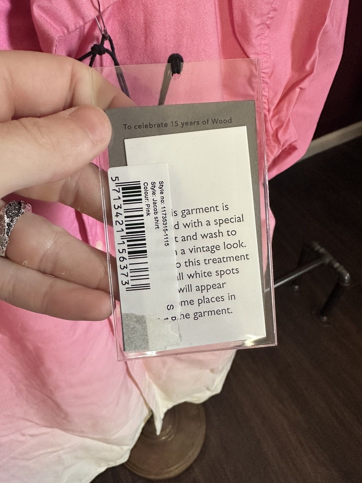 Wood Wood WOOD WOOD Denmark pink gradient S/S shirt w tags Size US S / EU 44-46 / 1 - 7 Thumbnail