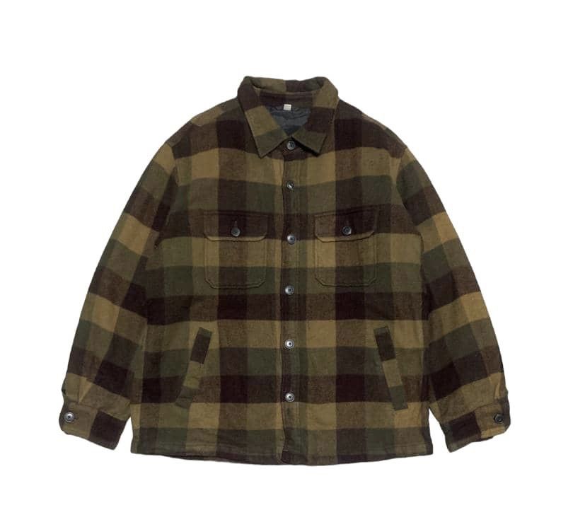 image of Archival Clothing x Flannel Vintage Uniqlo Wool Flannel Shirt Jacket Hype Color in Brown (Size XL)