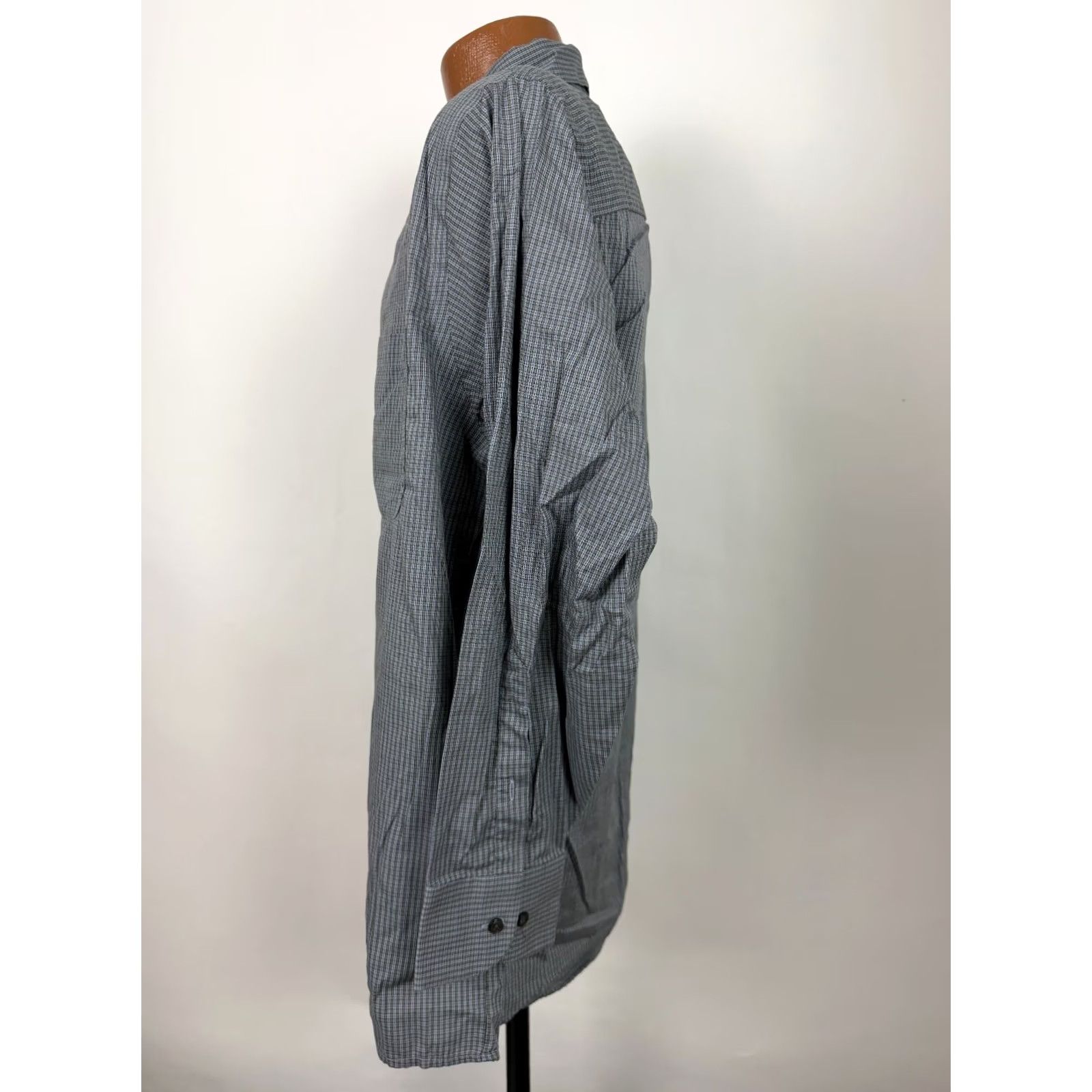 Geoffrey Beene VINTAGE Geoffrey Beene Dress Shirt Men L Blue Plaid 16 32 33 Wrinkle Resistant Button-Down Collar Mens Size 42R - 5 Thumbnail