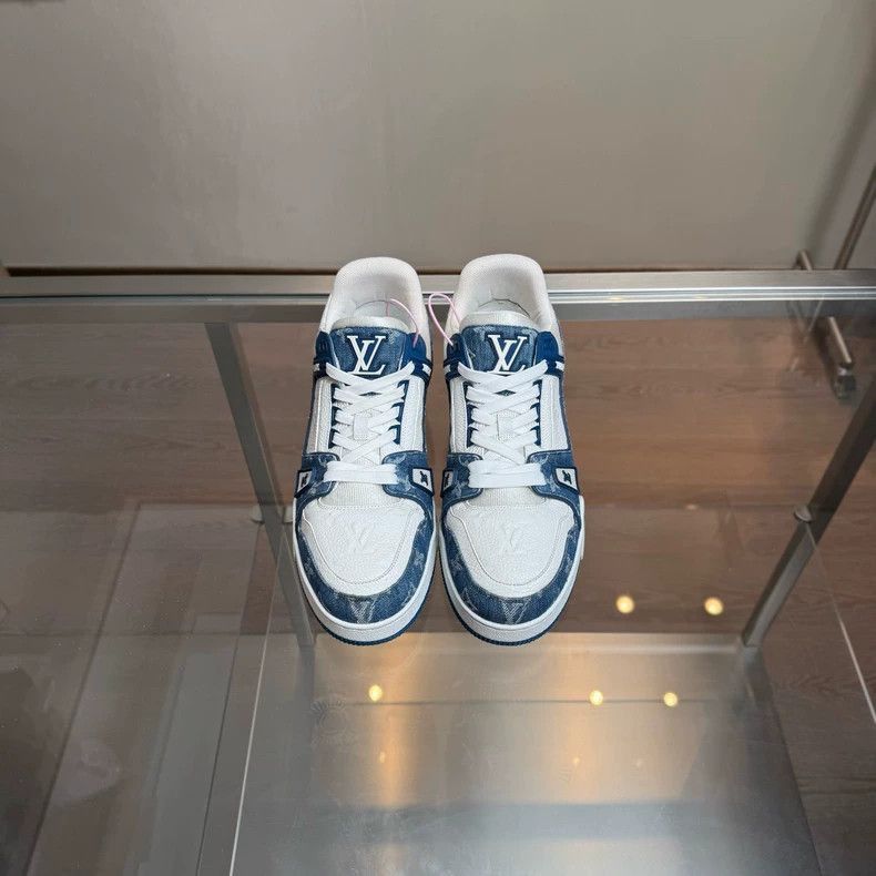 Louis Vuitton Louis Vuitton LV Trainer Sneakers White Blue-2506 Size US 10 / EU 43 - 7 Thumbnail