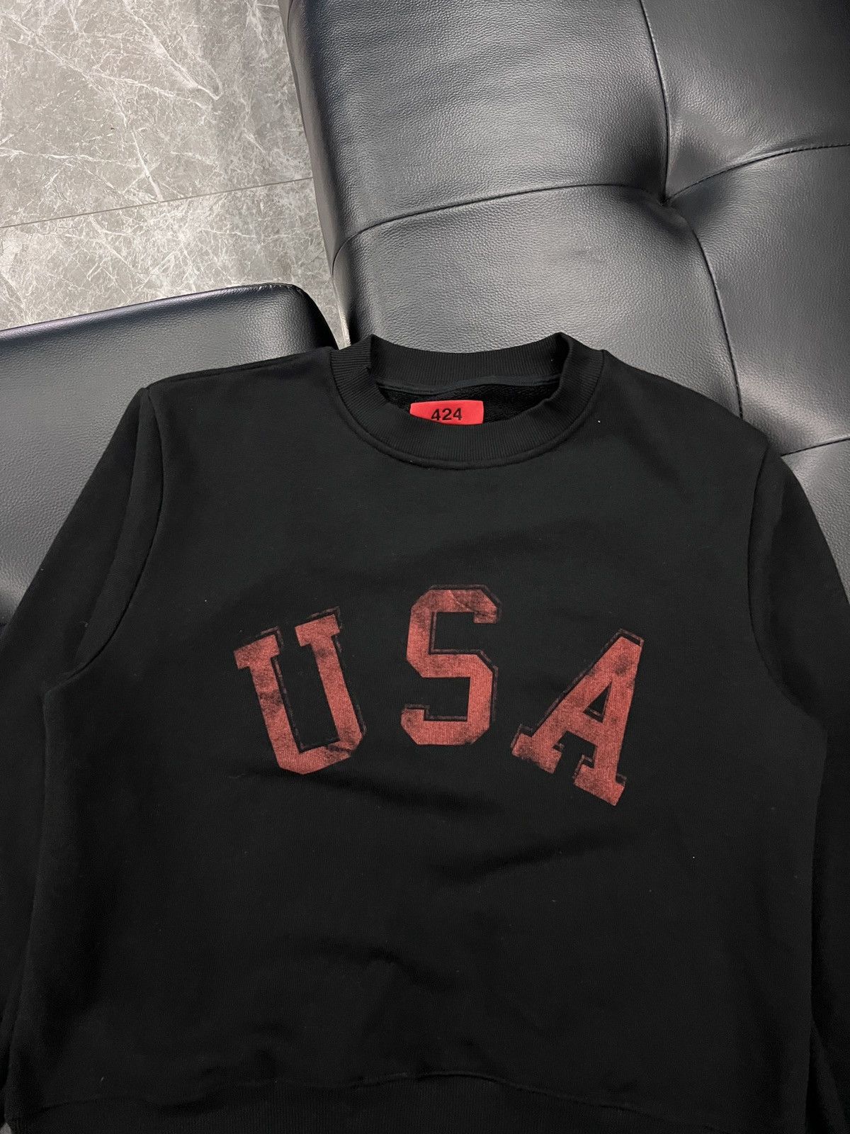 424 424 AW18 Distressed USA Sweatshirt Size US M / EU 48-50 / 2 - 4 Thumbnail