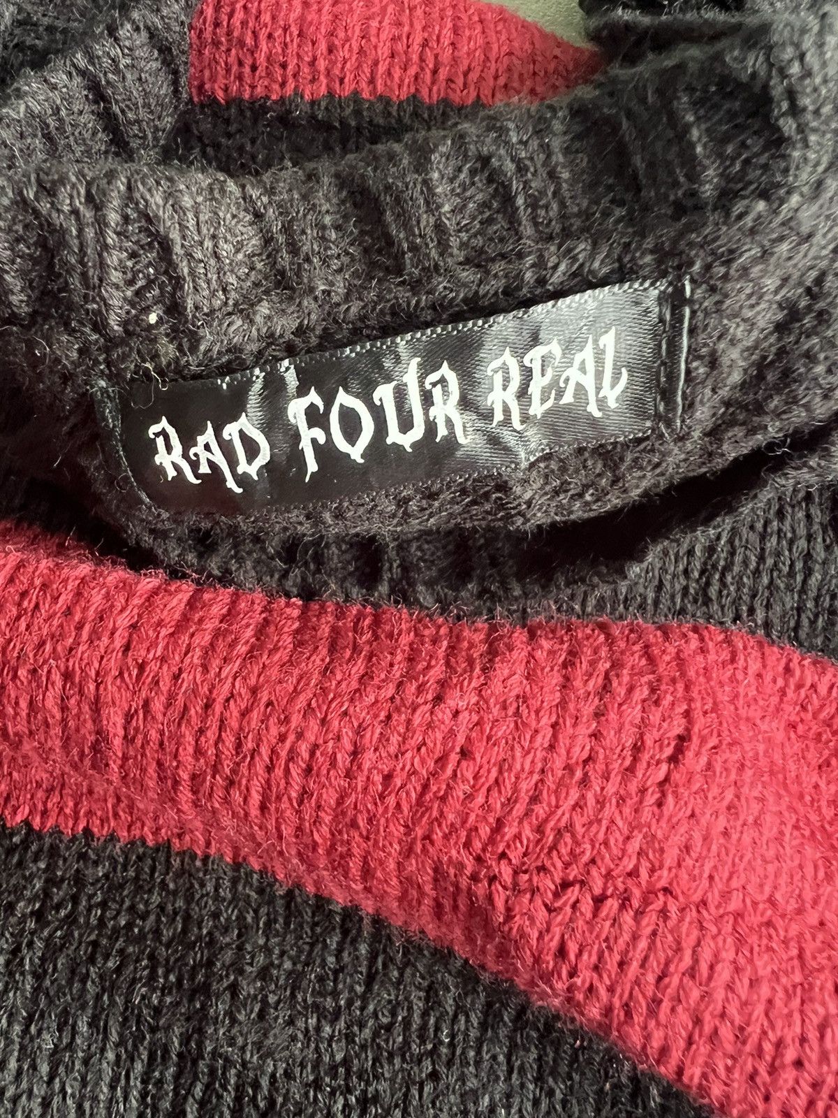 Roen Rad Four Real 🇯🇵 Heroic Dripping Gothic Crop Knitwear Swtr Size M / US 6-8 / IT 42-44 - 7 Thumbnail