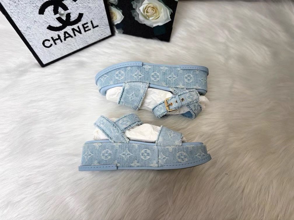 Louis Vuitton Louis Vuitton MAYA FLATFORM One-Strap Sandals K36 Size US 6 / IT 36 - 6 Thumbnail